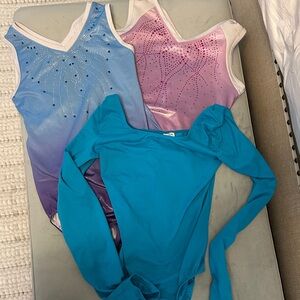 Bloch Leotard Trio in Blue and Pink